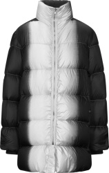 Rick Owens Black And Silver Spray Panel Down Puffer Jacket