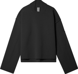 Rick Owens Black Asymmetric Oversized Tommy Lupetto Sweater