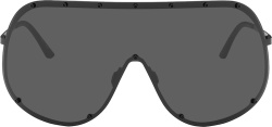 Rick Owens Black Oversized Shield Sunglasses
