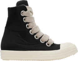 Rick Owens Black Padded Nylon Jumbolace High Top Sneakers