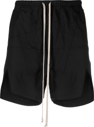 Rick Owens Black Penta Cotton Slit Shorts