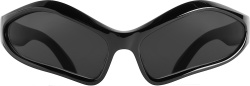 Rick Owens Black Warped Fennec Oval Sunglasses