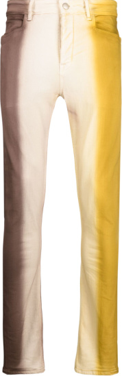 Rick Owens Brown White And Yellow Striped Tyrone Jeans