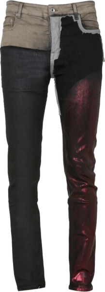 Rick Owens Coated Patchwork Combo Jeans
