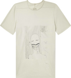 Rick Owens Cream Tooth Face Embroidered T Shirt