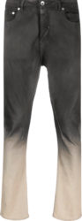 Rick Owens Drkshdw Black And Beige Gradient Skinny Luxor Jeans