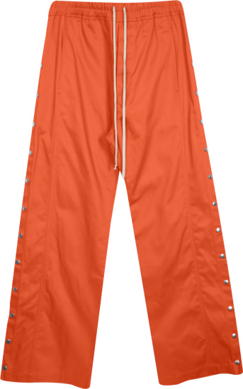 Rick Owens Drkshdw Orange Wide Baggy Side Snap Pusher Pants
