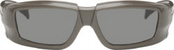 Rick Owens Dust Grey Rectangular Sunglasses