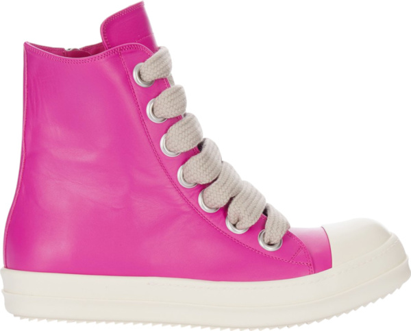 Rick Owens Hot Pink High Top Jumbolace Sneakers