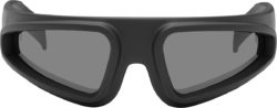 Rick Owens Matte Black Goggle Sunglasses