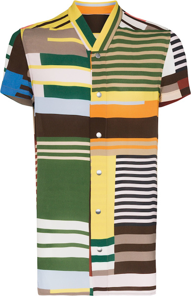 Rick Owens Multicolor Striped Golf Shirt