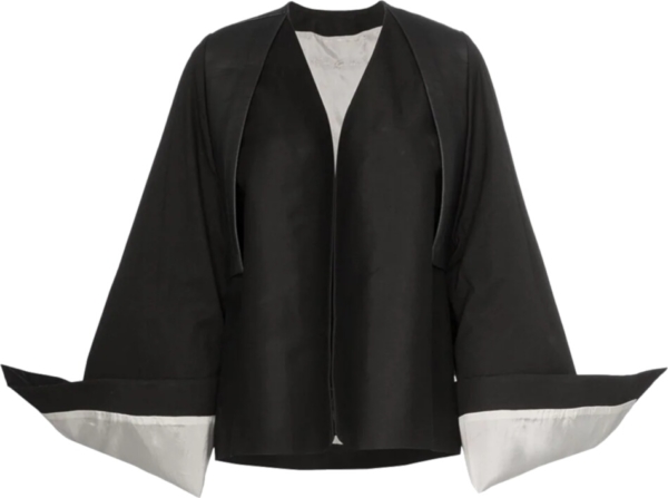 Rick Owens Oversized Cuffs Black Kimono Shirt