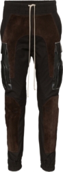 Rick Owens Suede Panel Leather Cargo Pants