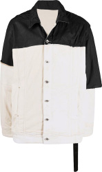 Rick Owens White And Black Two Tone Shirt Jacket