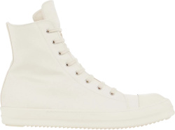 Rick Owens White Canvas High Top Sneakers