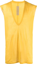 Rick Owens Yellow Deep V Sleeveless T Shirt