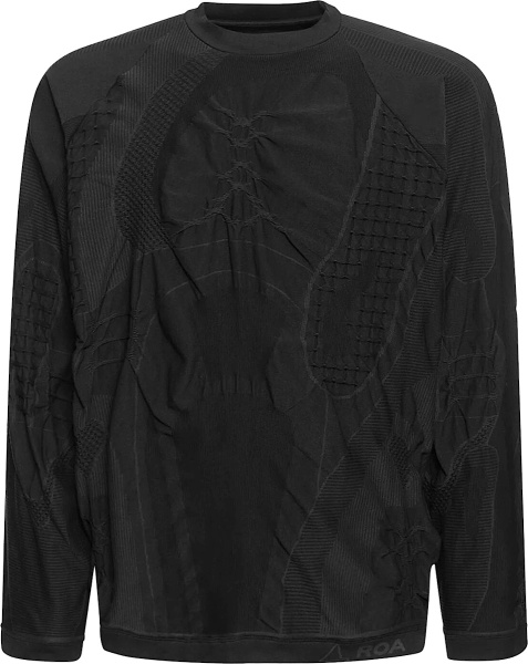 Roa Black 3d Knit Long Sleeve Technical Sweater