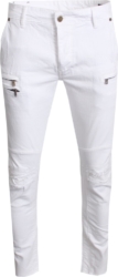 White Zip 'Olin' Jeans