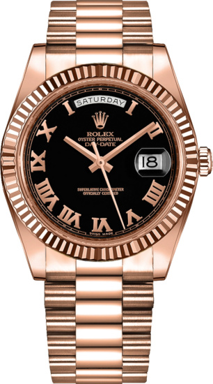 Rolex Day Date Ii Rose Gold And Black 218235