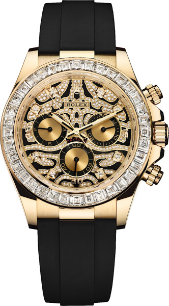 Rolex Gold Black Diamond Leopard Daytona Cosmograph Watch 116588 Tbr