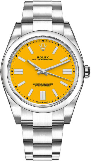 Rolex Silver And Yellow Oyster Perpetual 41 Watch 124300