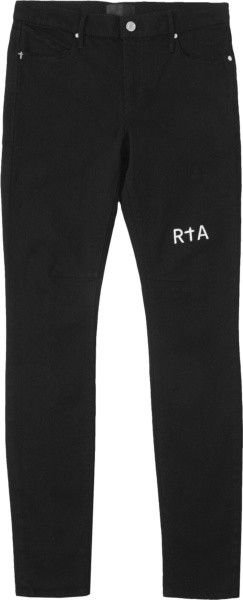 Rta Black Logo Print Clayton Jeans