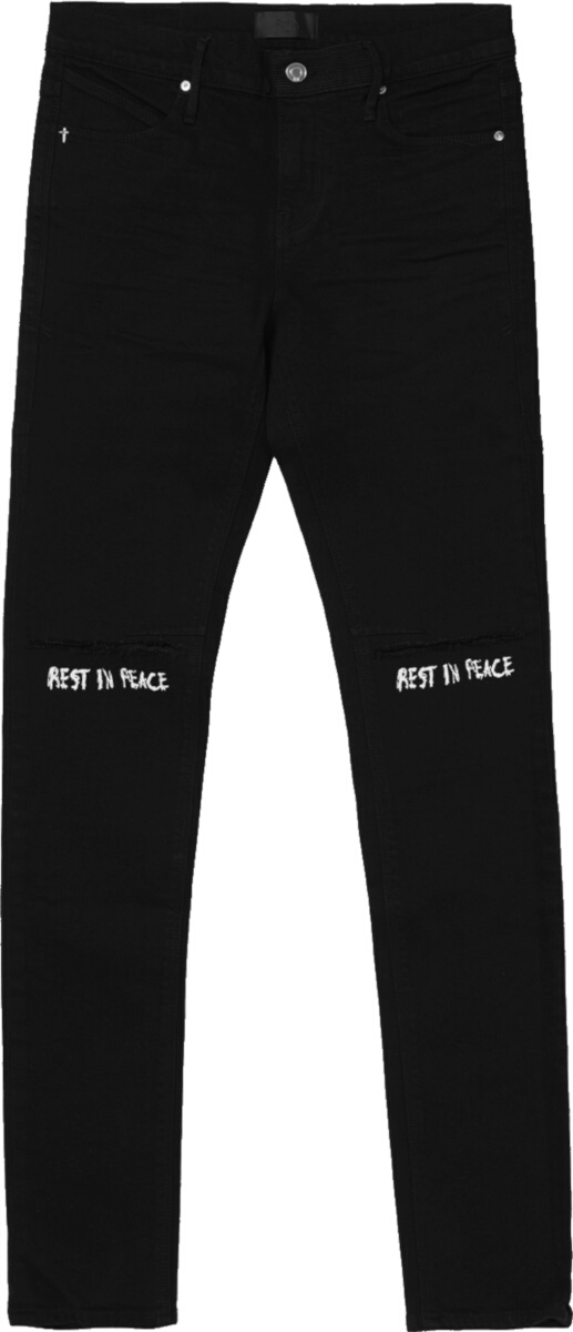RtA Black 'Rest In Peace' Jeans | INC STYLE