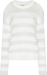 Rta White Striped Sheer Agtha Sweater