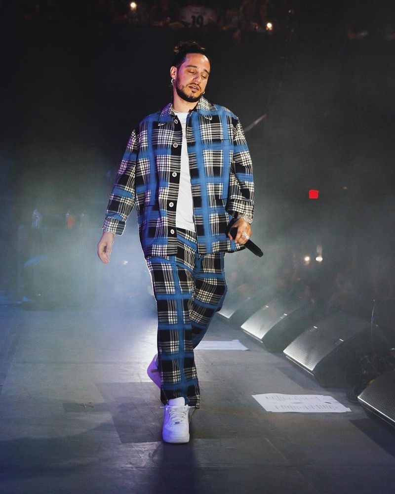 Russ Performing In Salt Lake City Wearing a Full Marni Check Shirt & Pants Outfit