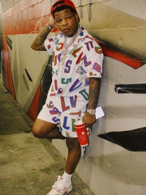 21 Savage Wearing a Louis Vuitton x NBA Shirt & Shorts With Jordan