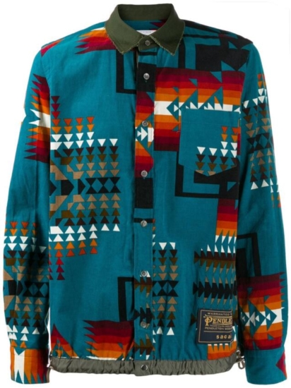 Sacai Blue Aztec Print Jacket
