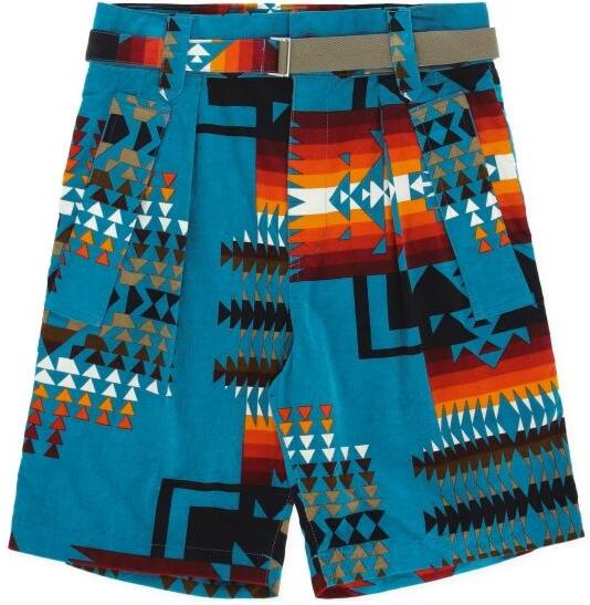 Sacai Tourquoise Aztec Shorts