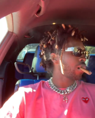 Saint Jhn Wearing A Pink Comme Des Garcons Tee And Chanel Square Cat Eye Sunglasses