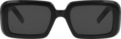 Saint Laurent Black Rectangular Wide Sunglasses
