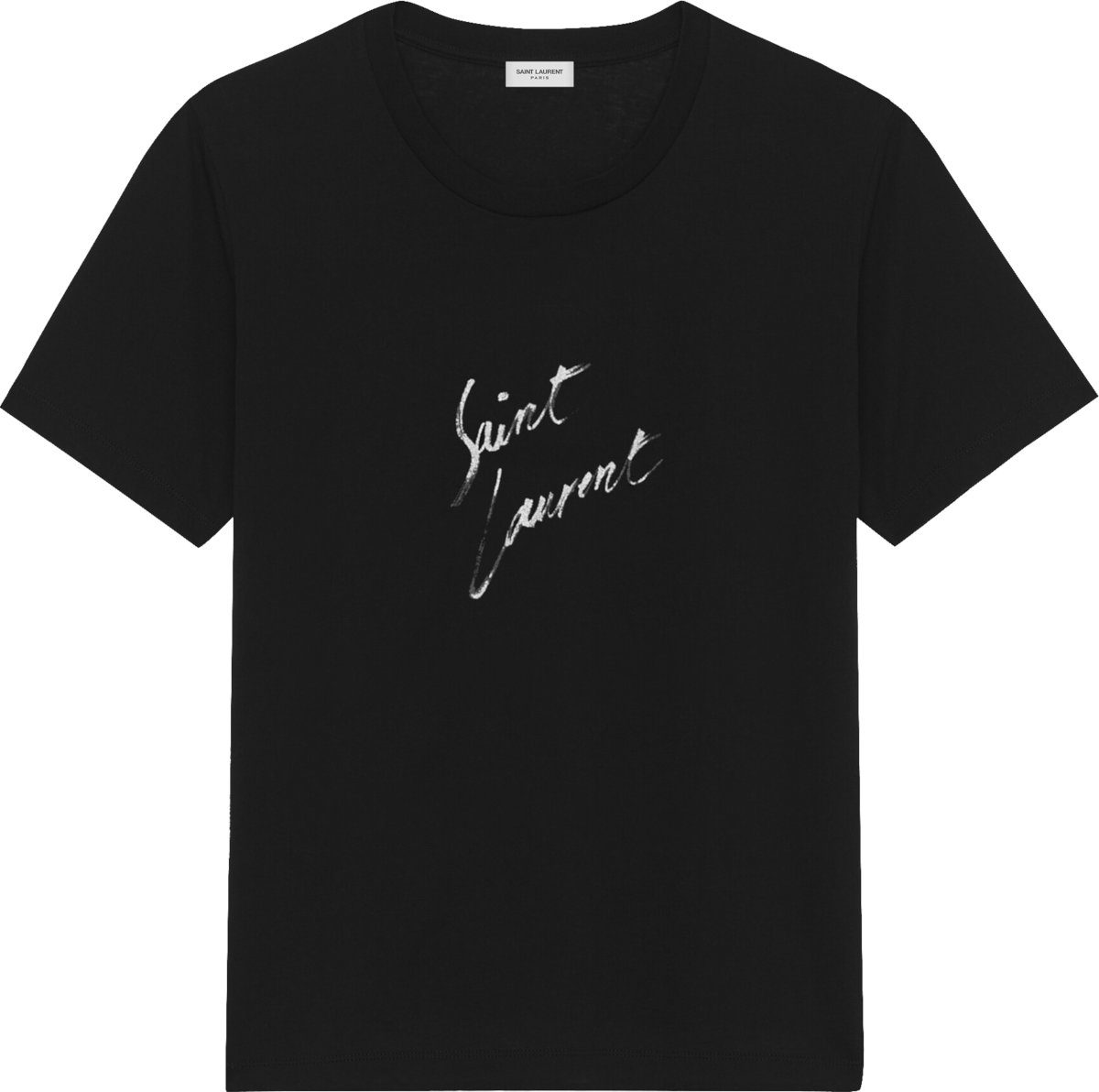 Saint Laurent Black Signature Logo T-Shirt | INC STYLE