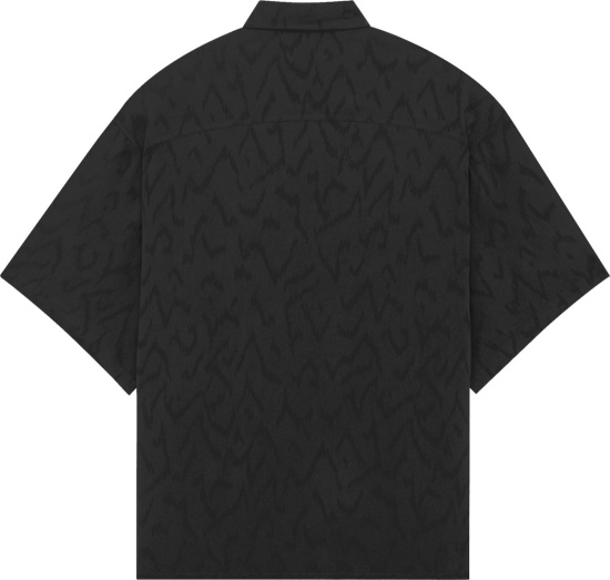 Saint Laurent Black Silk Abstract Patterned Shirt