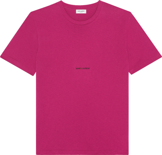 Saint Laurent Fuchsia Archive Logo T-Shirt | Incorporated Style