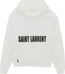 Saint Laurent White Agafay Logo Hoodie