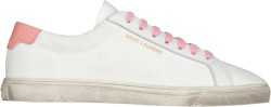 Saint Laurent White Pink Low Top Andy Sneakers
