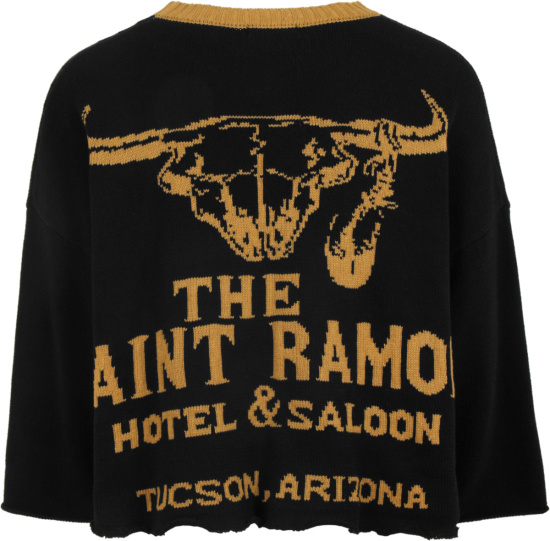 Saint Ramon Black And Gold Bull Sweater