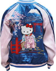 Sanrio Blue And Link Satin Hello Kitty Souvenir Jacket