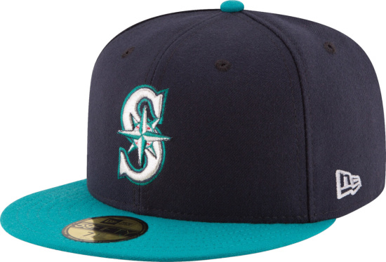 Seattle Mariners Navy And Teal Fitted Hat