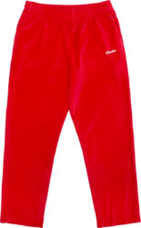 Sinclair Red Velour Zip Easy Pants