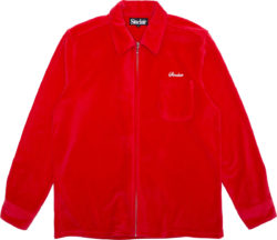 Sinclair Red Velour Zip Easy Shirt