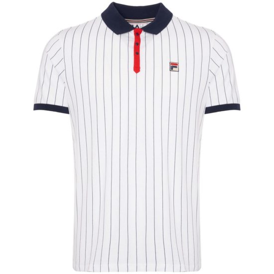 Fila Pinstripe White Polo Shirt | Incorporated Style