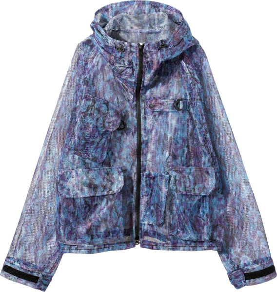 South2 West8 Blue And Purple Camo Mesh Cargo Jacket