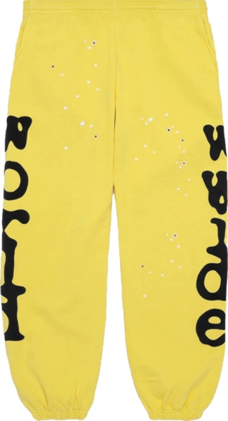 Spider Worldwide Yellow And Black Logo Beluga Sweatpants