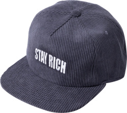 Stay Rich Grey Corduroy Logo Snap Back