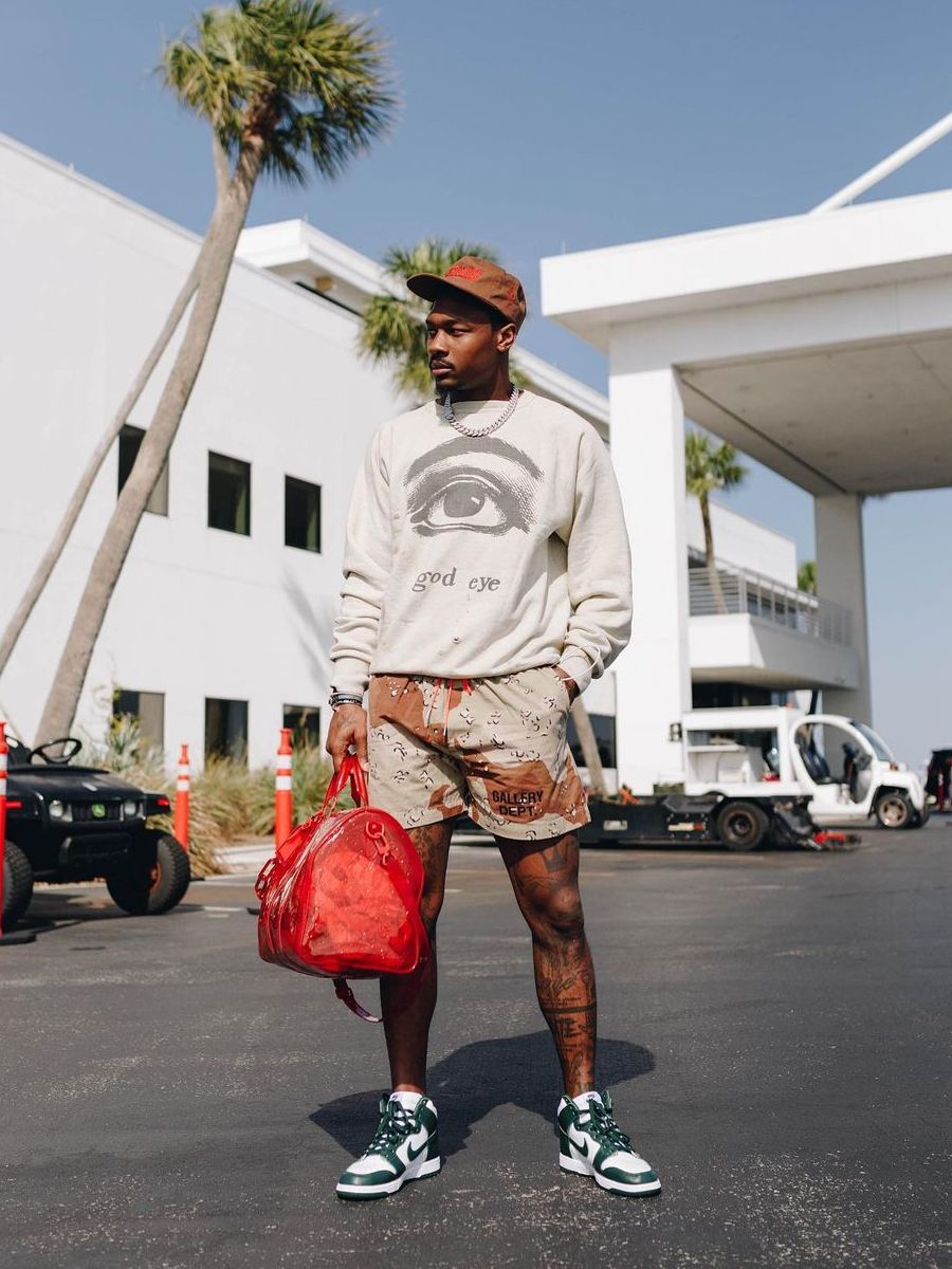 Stefon Diggs Wearing a Readymade, Gallery DEPT, Nike, & Louis Vuitton Outfit