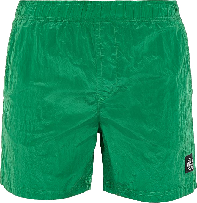 Stone Island Green Compass-Patch Swim shorts | Incorporated Style